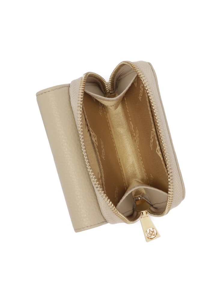 Jasnoszary skórzany portfel