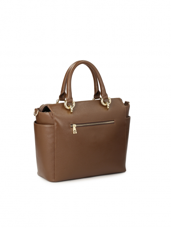 Ciemnobrązowa torebka do ręki i na ramię