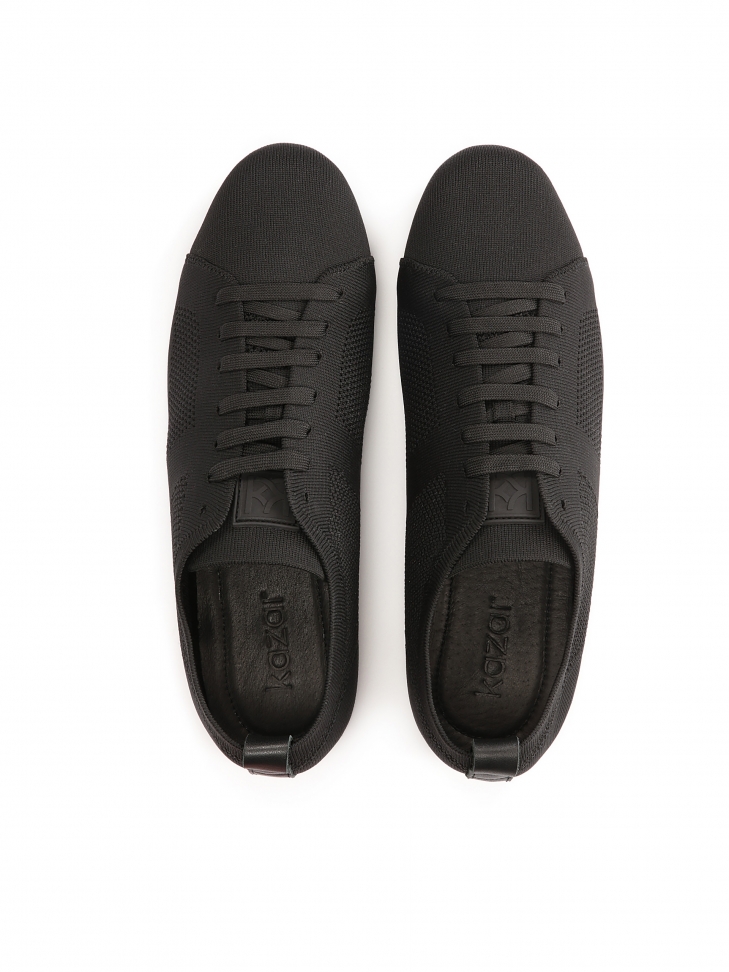 Przewiewne czarne półbuty z tkaniny