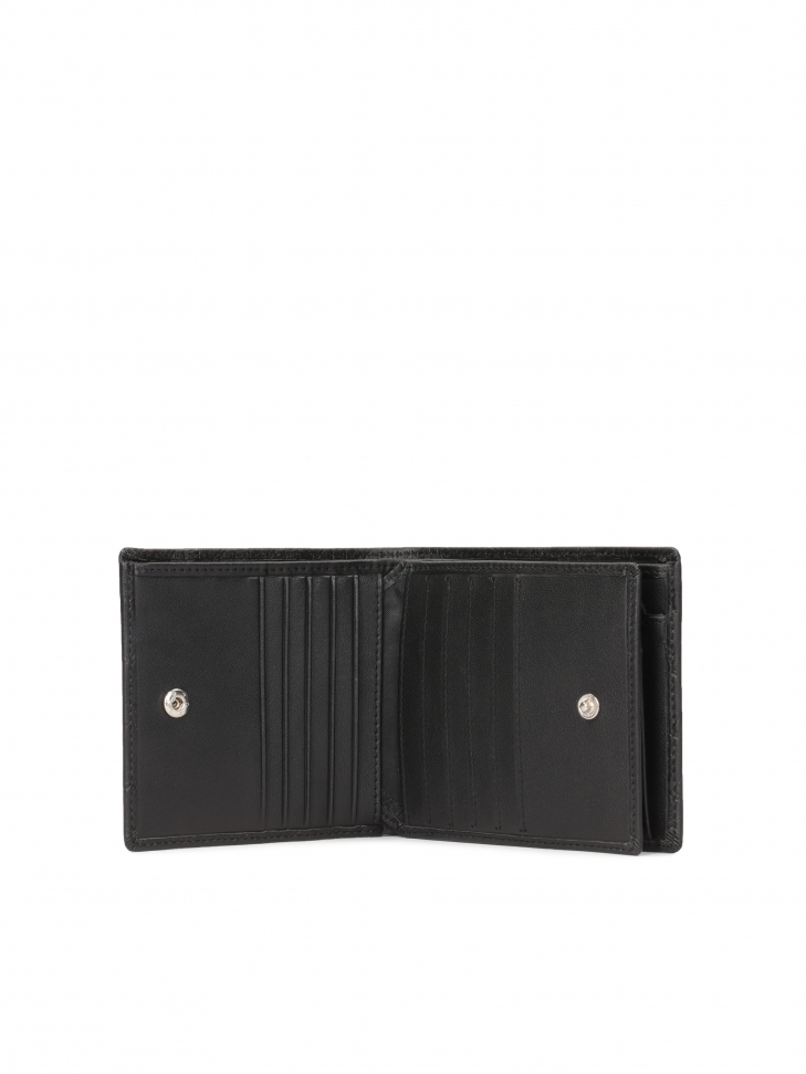 Czarny portfel z tłoczeniem
