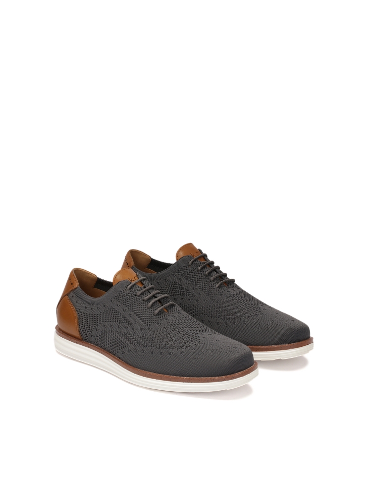 Szare półbuty z tkaniny