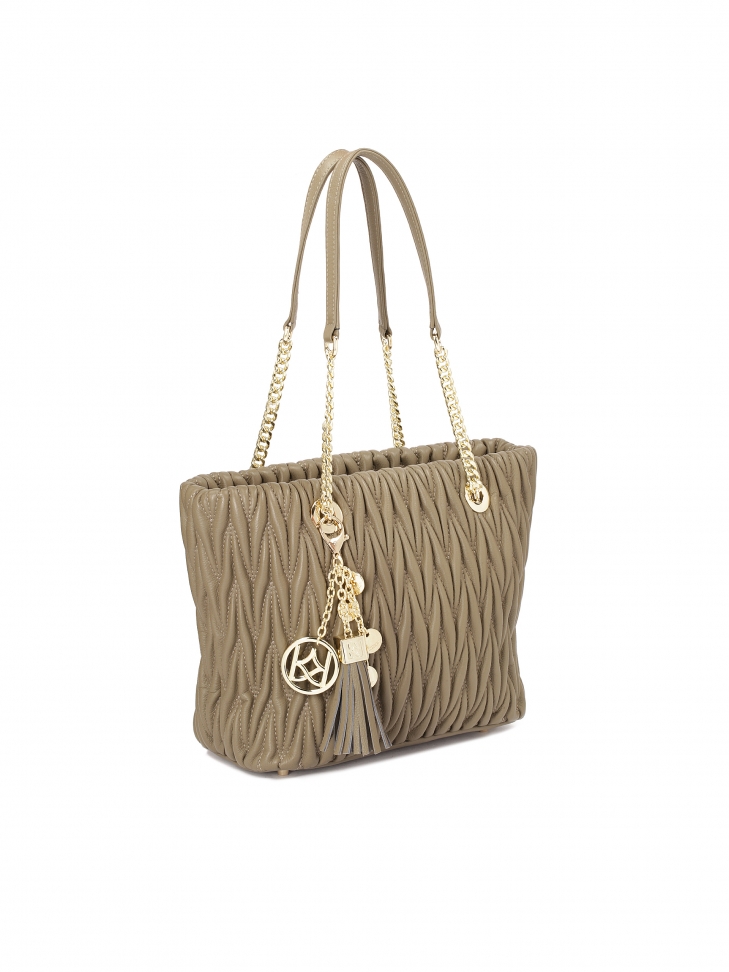 Pojemna torebka na ramię w pikowany wzór