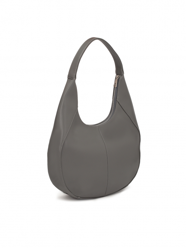 Szara torebka na ramię w kształcie półksiężyca