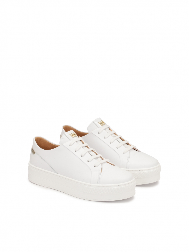 Skórzane sneakersy ze otymi elementami