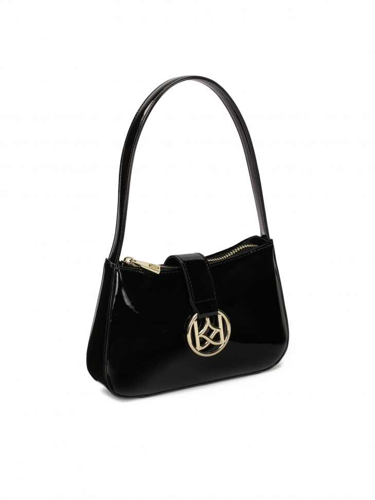 Minimalistyczna czarna torebka z monogramem KAZAR