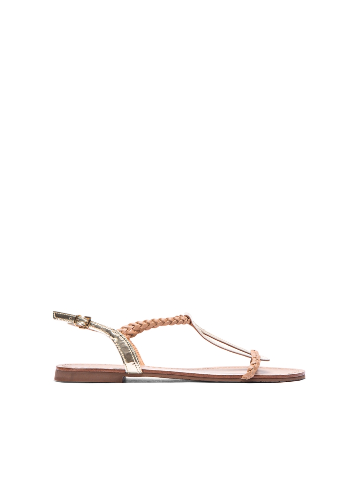 Złote sandały damskie