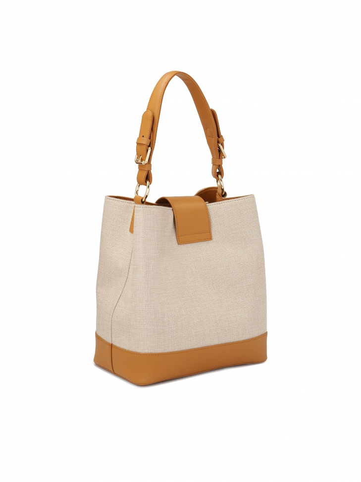 Unikatowa torebka z tkaniny i skóry