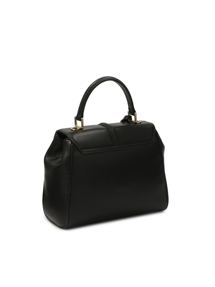 Czarna torebka typu kuferek z rączką