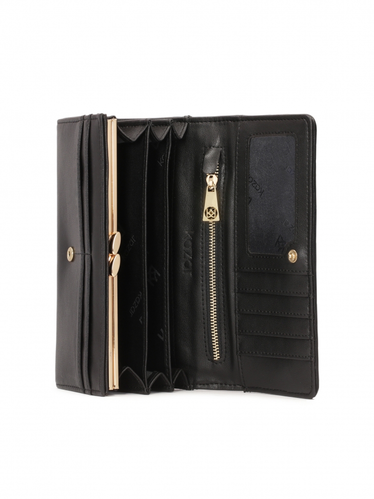 Miękki pikowany portfel ze skóry