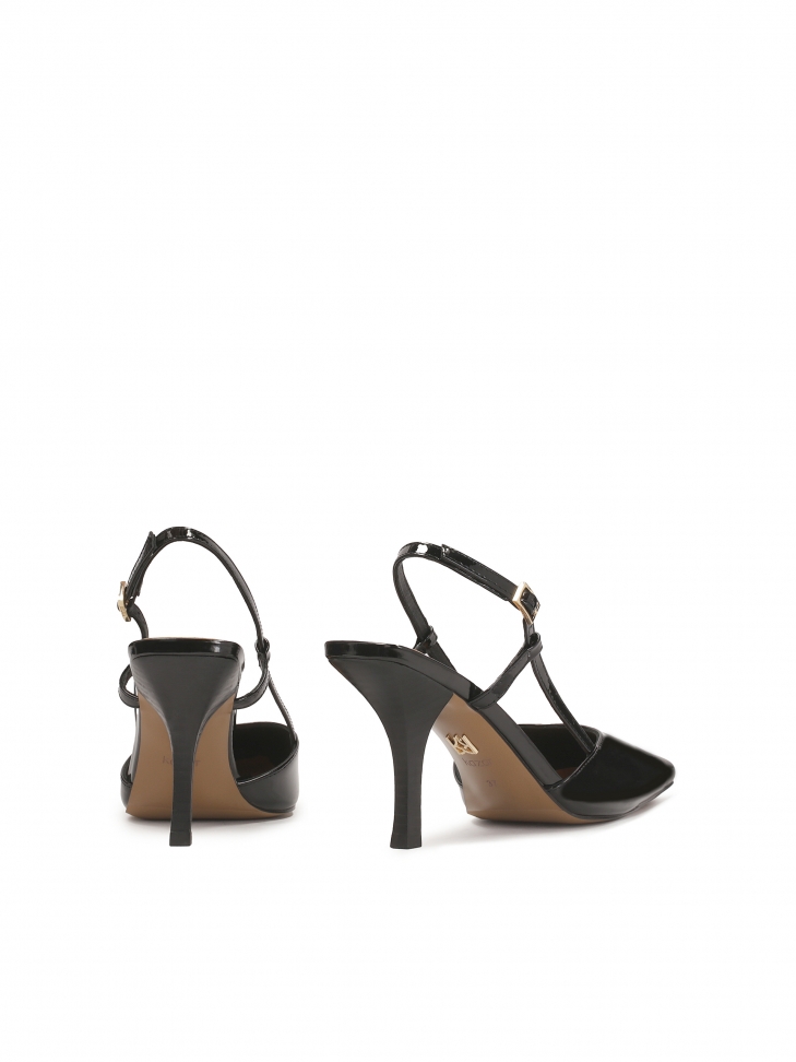 Lakierowane czółenka z odytą piętą