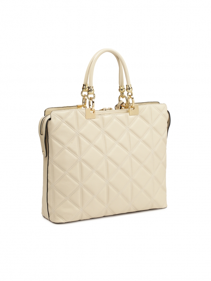 Elegancka torebka aktówka z pikowanej skóry