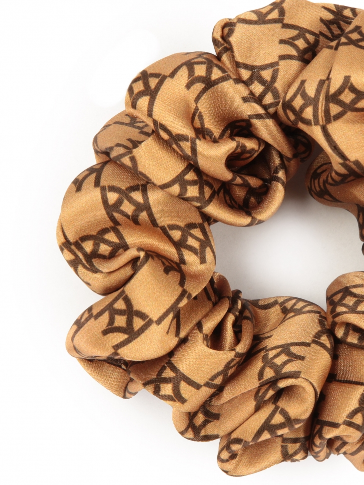 Brązowa gumka do włosów w monogramy KAZAR