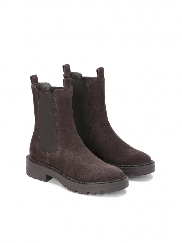 Ciemnobrązowe trzewiki damskie