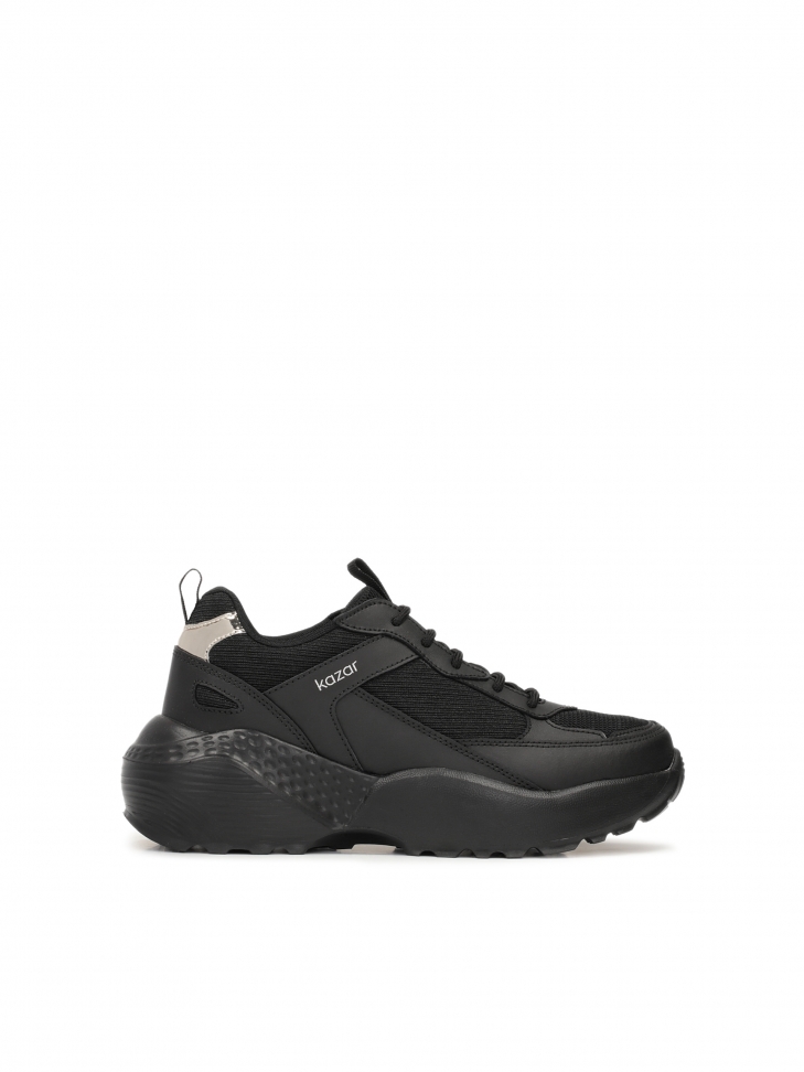 Skórzane sneakersy damskie na grubej podeszwie