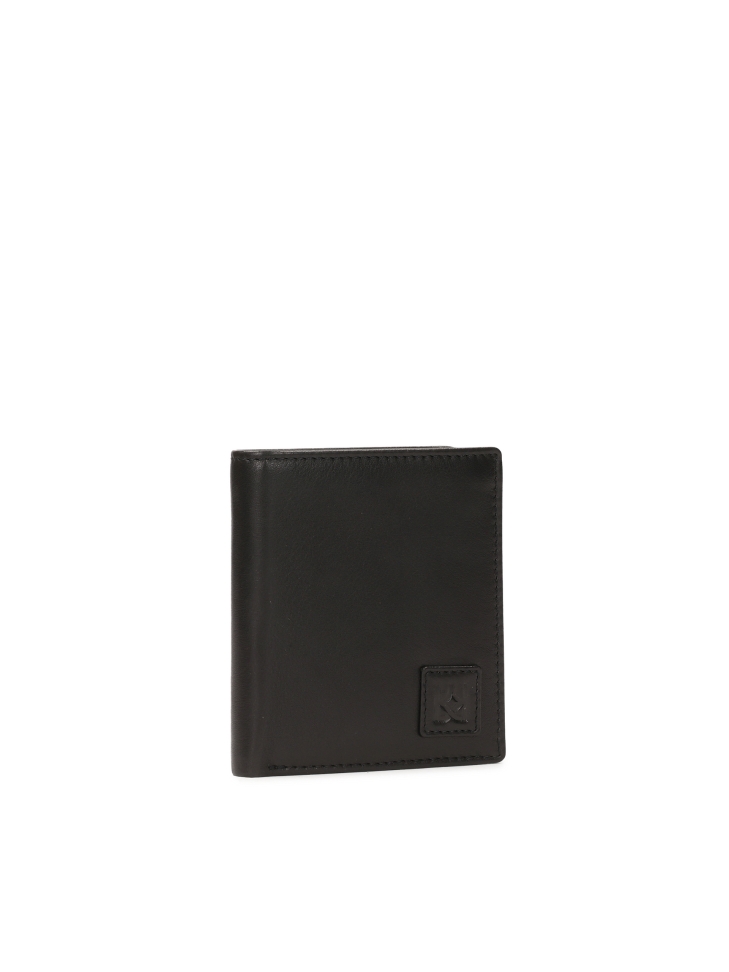 Klasyczny czarny portfel męski bez zapięcia