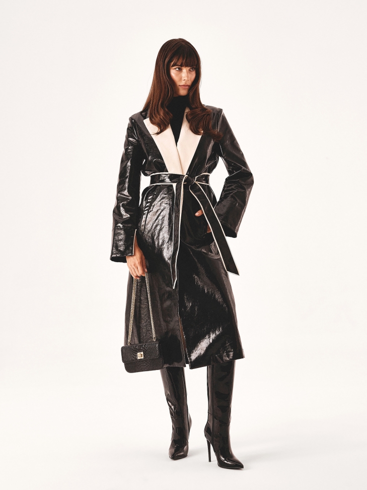 Eleganckie kozaki na szpilce z lakierowanej skóry