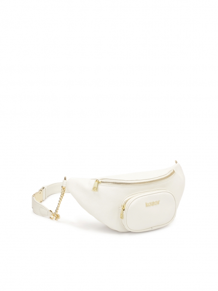 Skórzana nerka w białym kolorze