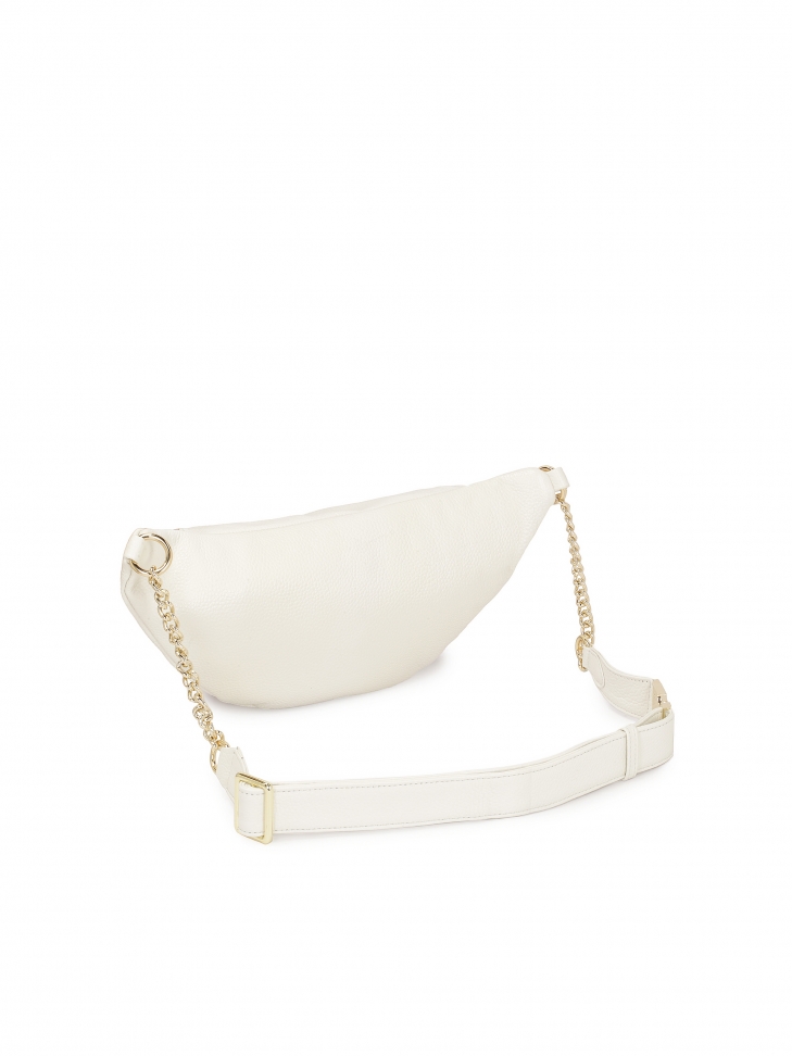 Skórzana nerka w białym kolorze