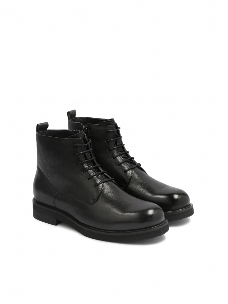 Minimalistyczne czarne trzewiki męskie w stylu casual