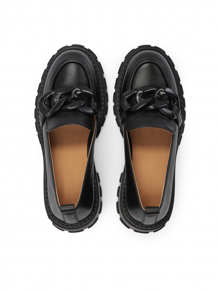 Skórzane półbuty slip on z podeszwą typu track