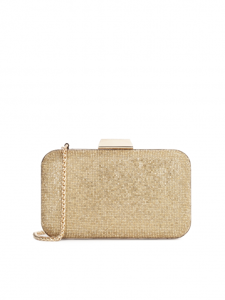 Złota błyszcząca torebka wieczorowa