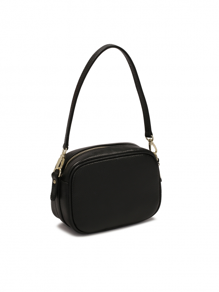 Mała czarna listonoszka z dwoma paskami