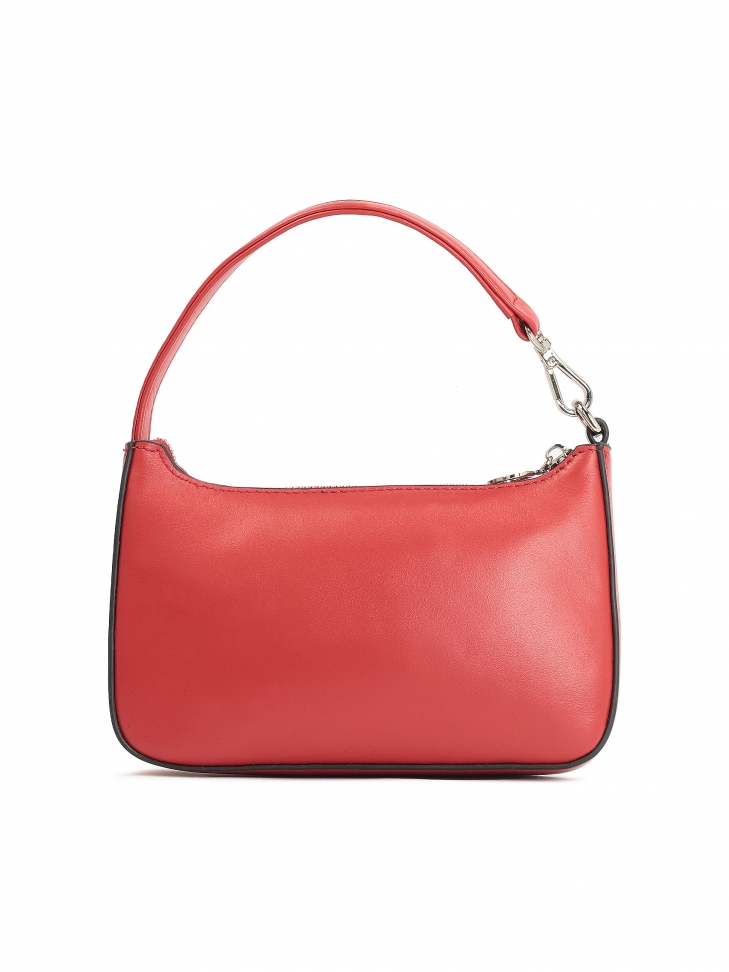 Czerwona torebka ze skóry licowej do noszenia za uchwyt