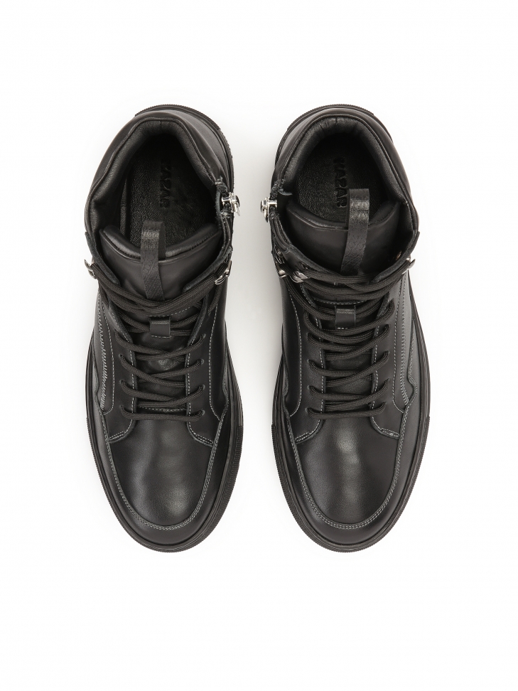 Skórzane czarne hight sneakers