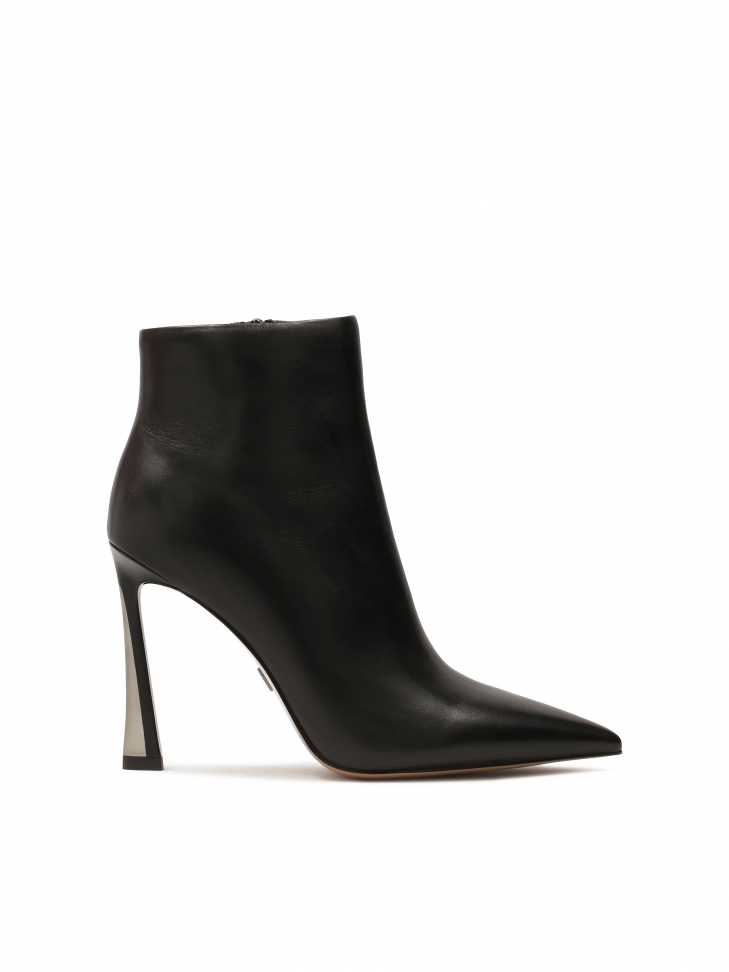 Klasyczne botki na czarno-srebrnym obcasie