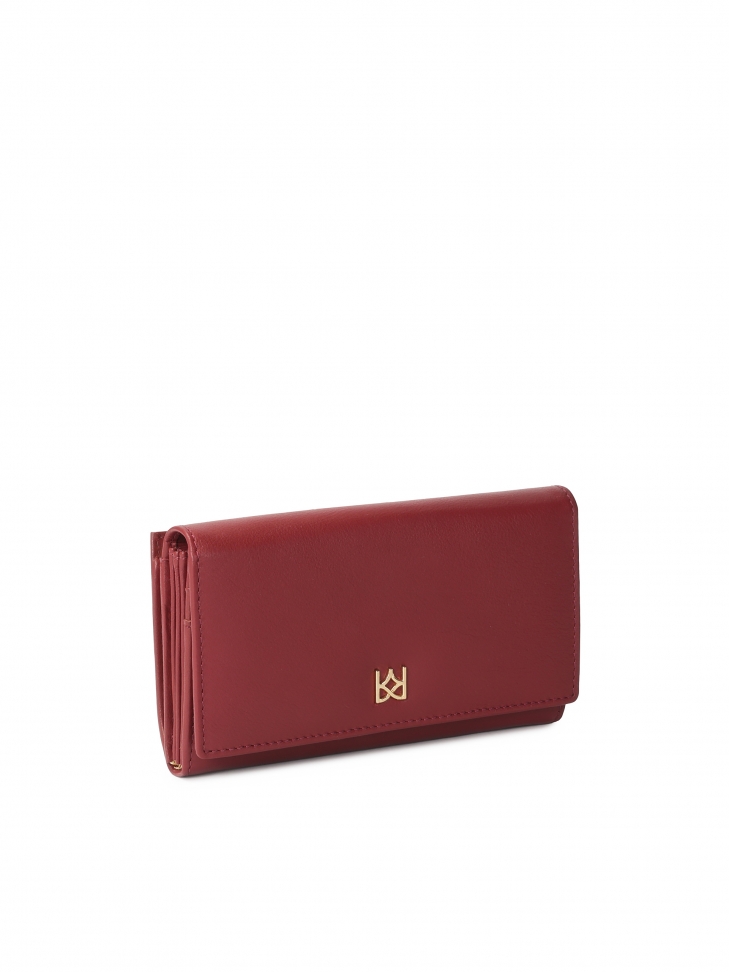 Bordowy kobiecy portfel skórzany
