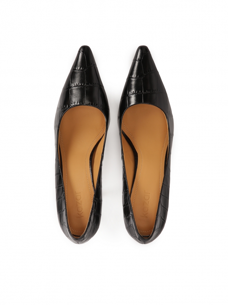 Czarne klasyczne szpilki we wzór oko