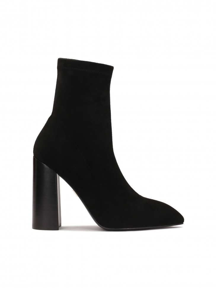 Czarne botki z elastycznej tkaniny