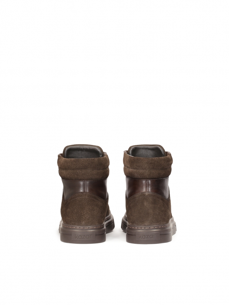 Wysokie sneakersy z zamszu i gładkiej skóry