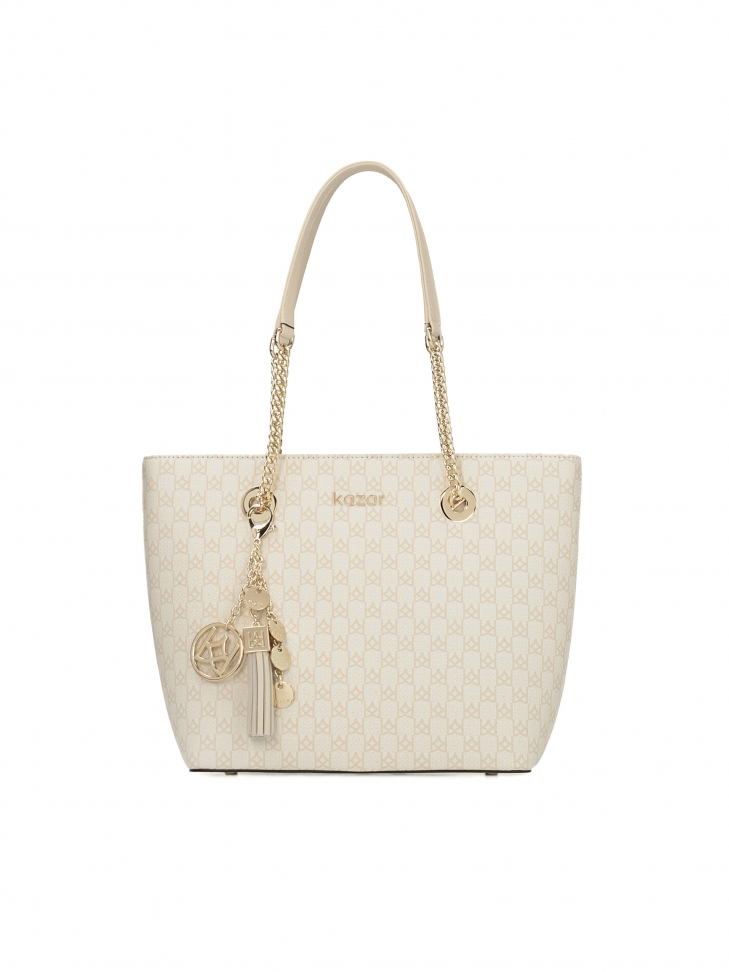 Biało-beżowa torebka damska