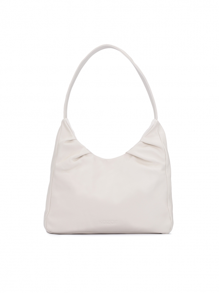 Torebka skórzana w kolorze amanej bieli