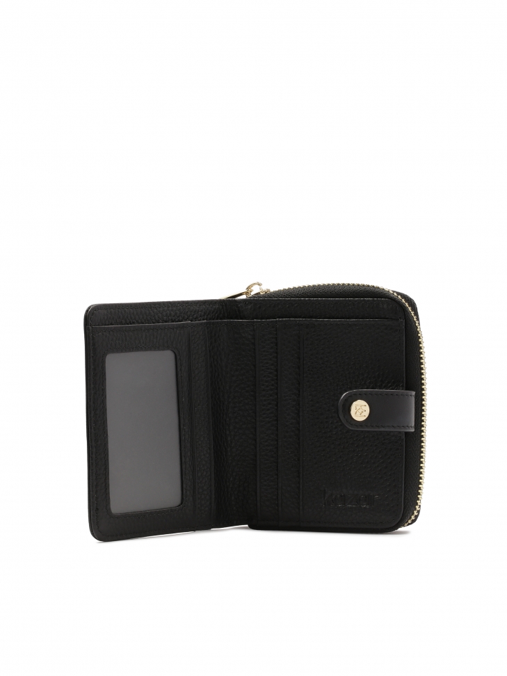 Czarny portfel z dwiema komorami