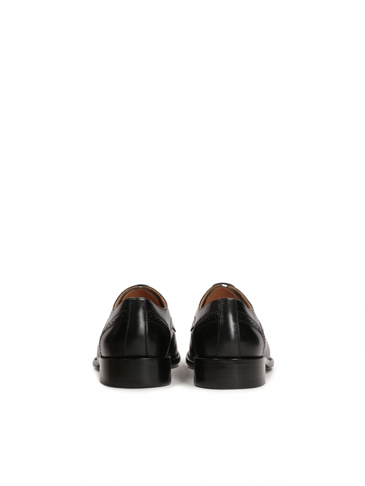 Czarne skórzane półbuty męskie