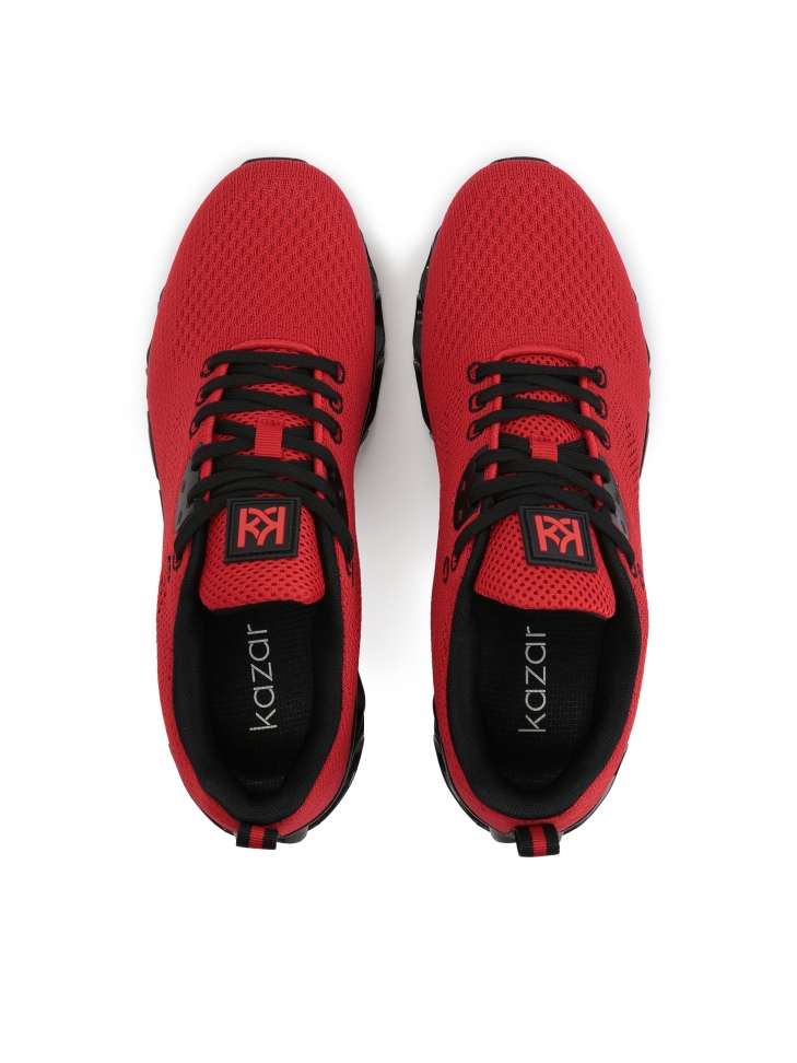 Czerwone sneakersy męskie z przewiewnej tkaniny