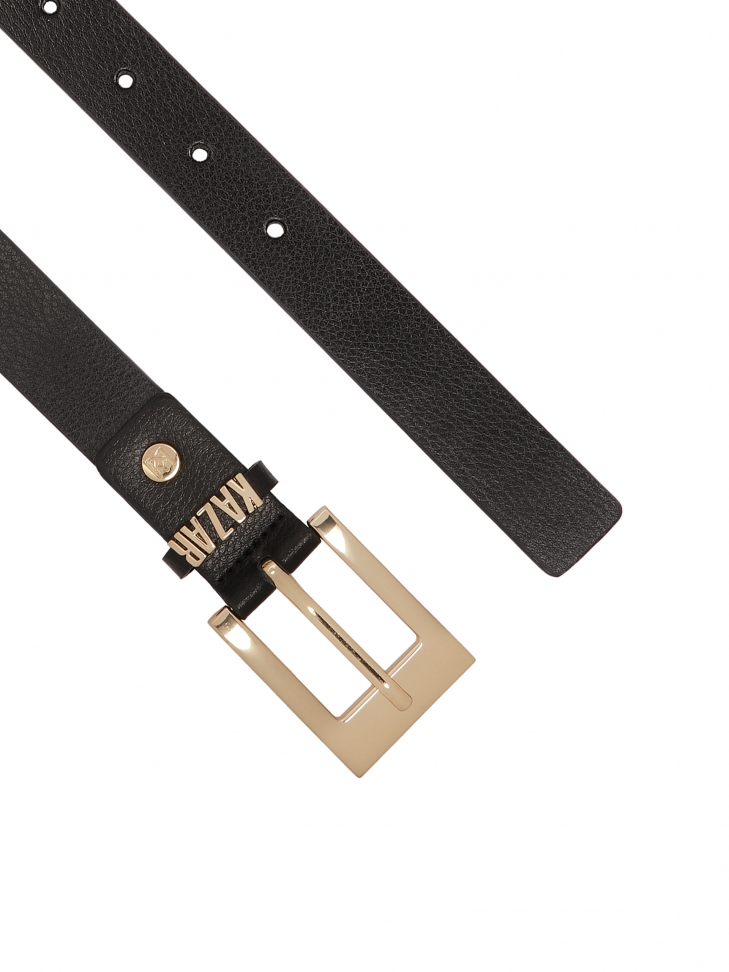 Klasyczny czarny pasek z logowaną szlufką