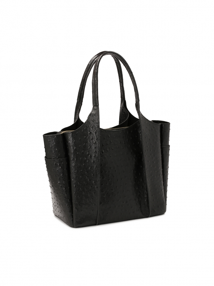 Efektowna torebka na ramię w strusi wzór