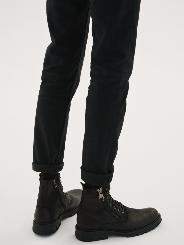 Czarne trzewiki męskie