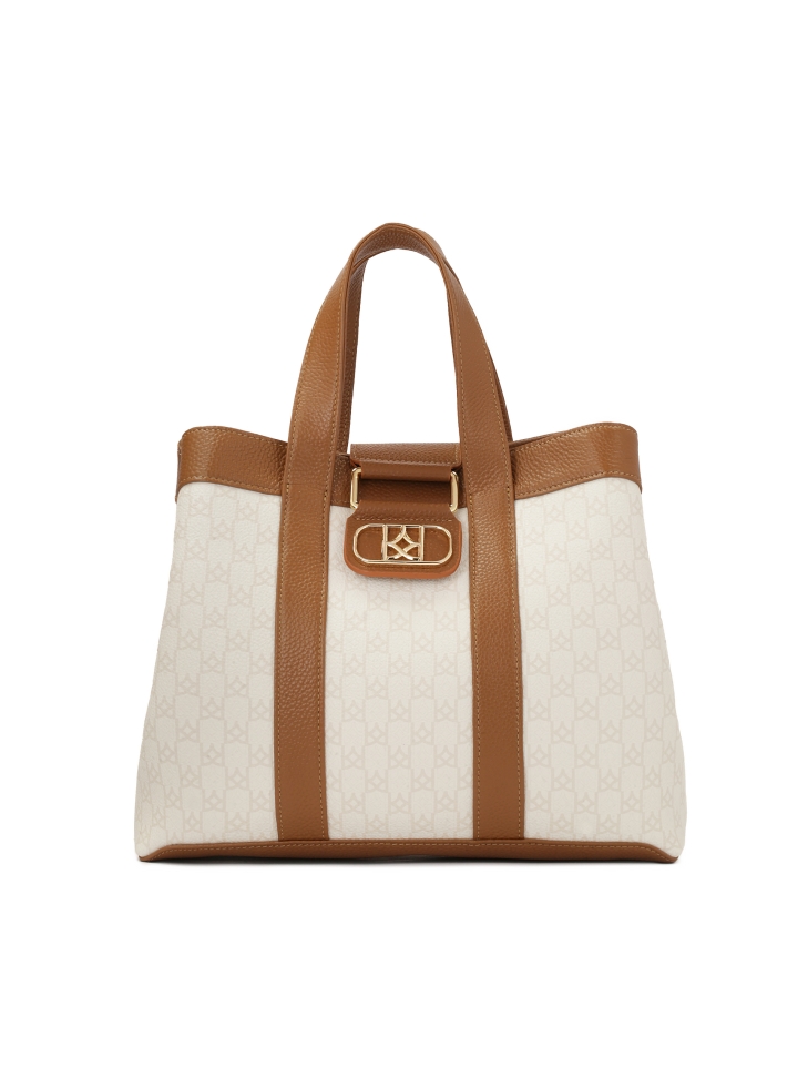 Dwukolorowa torebka z uchwytami do ręki