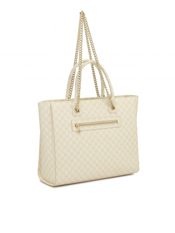 Duża torebka z rączkami i łańcuchami