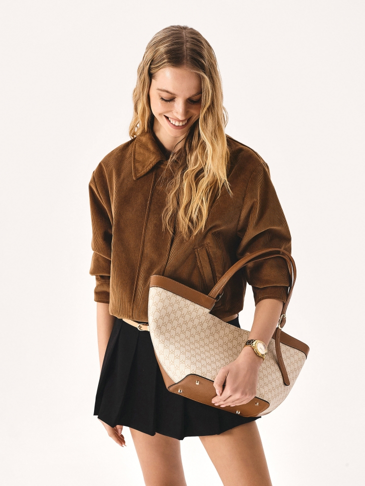 Duża torebka Tote Bag w monogramy KAZAR