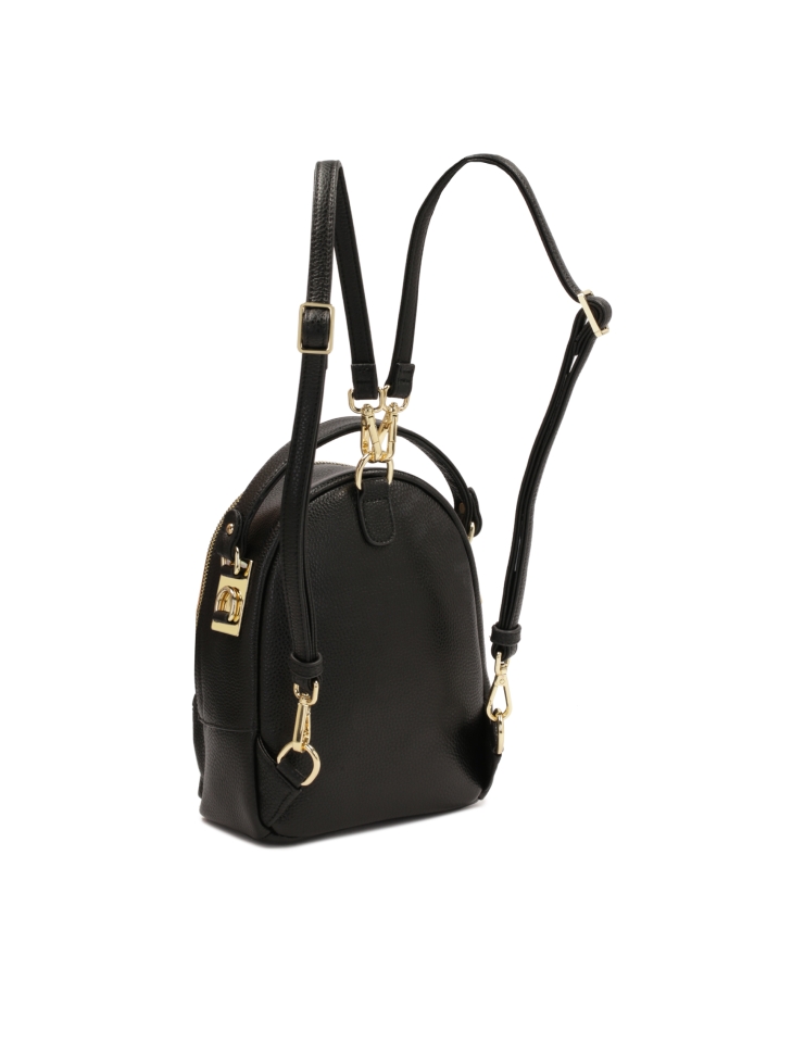 Skórzany czarny plecak 2w1