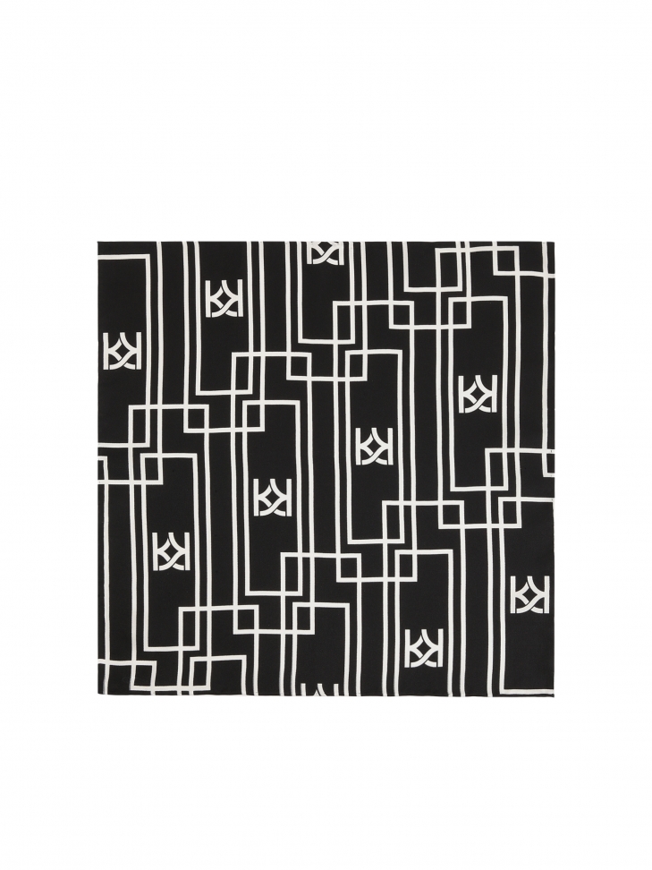 Elegancka wzorzysta poszetka z jedwabiu