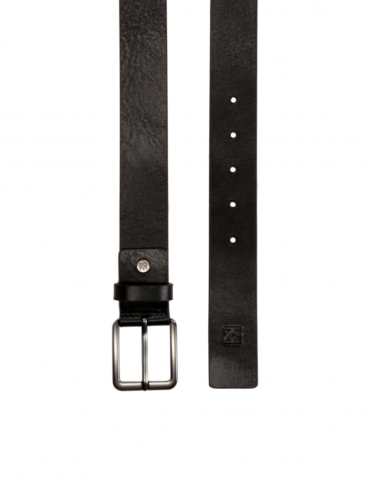 Skórzany pasek męski w czarnym kolorze