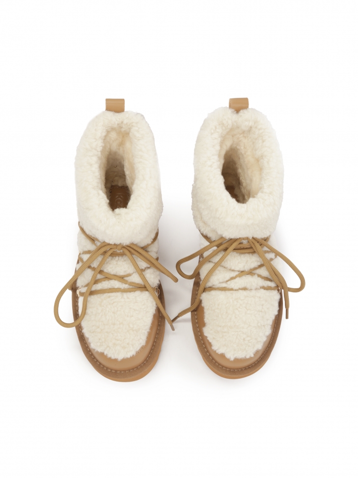 Brązowe śniegowce z futrem