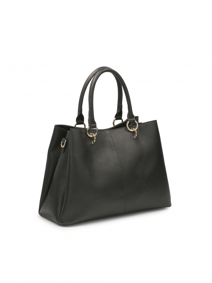 Elegancka torebka z groszkowej skóry