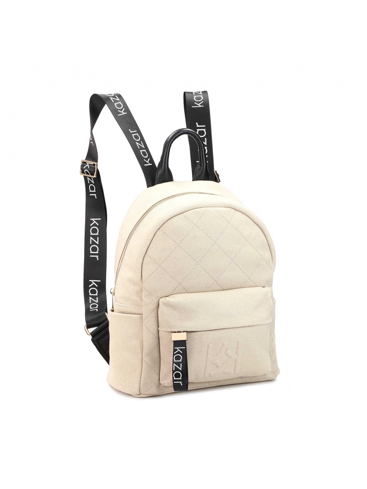 Beżowo-czarny plecak damski